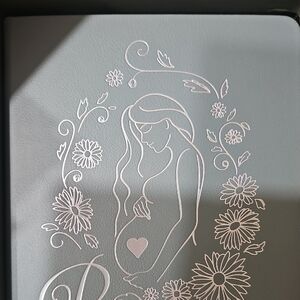 Elegant Gray Floral Embossed Pregnancy Journal